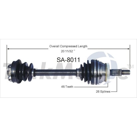 Surtrack Axle Cv Axle Shaft, Sa-8011 SA-8011